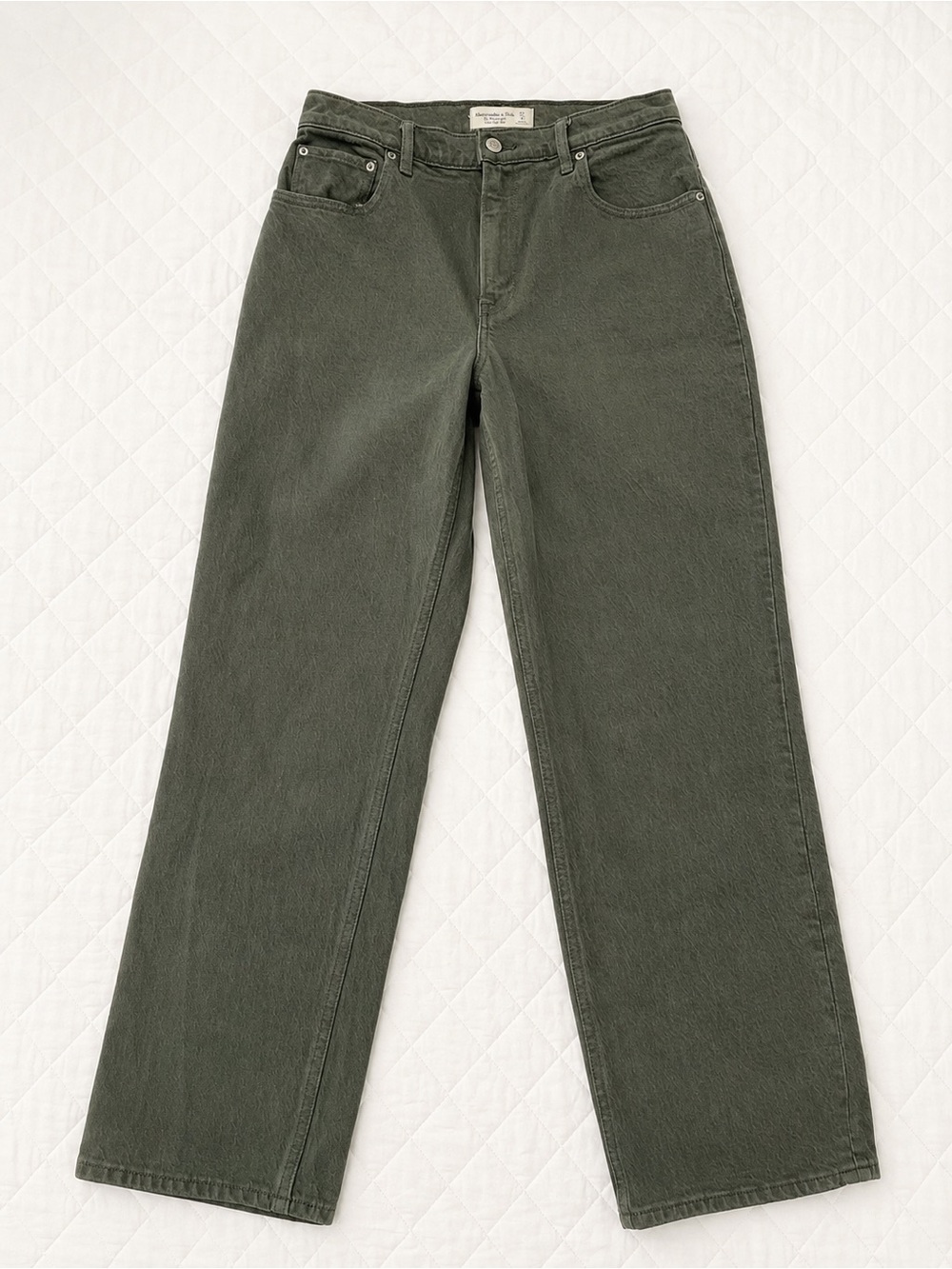 Abercrombie & Fitch Women’s Straight Leg Jeans — Olive Green